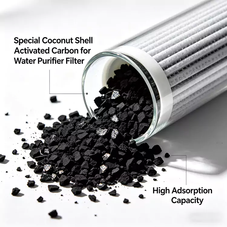 ¿Cómo mejora el carbón de cáscara de coco para el cartucho de filtro de agua el rendimiento de la purificación del agua?