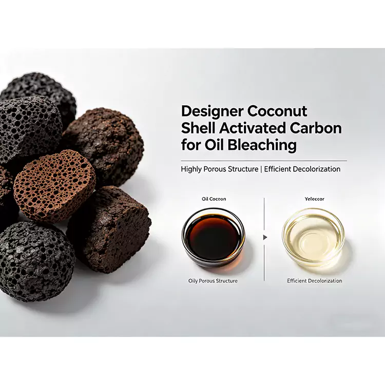 Carbono de cáscara de coco para decoloración de aceite comestible